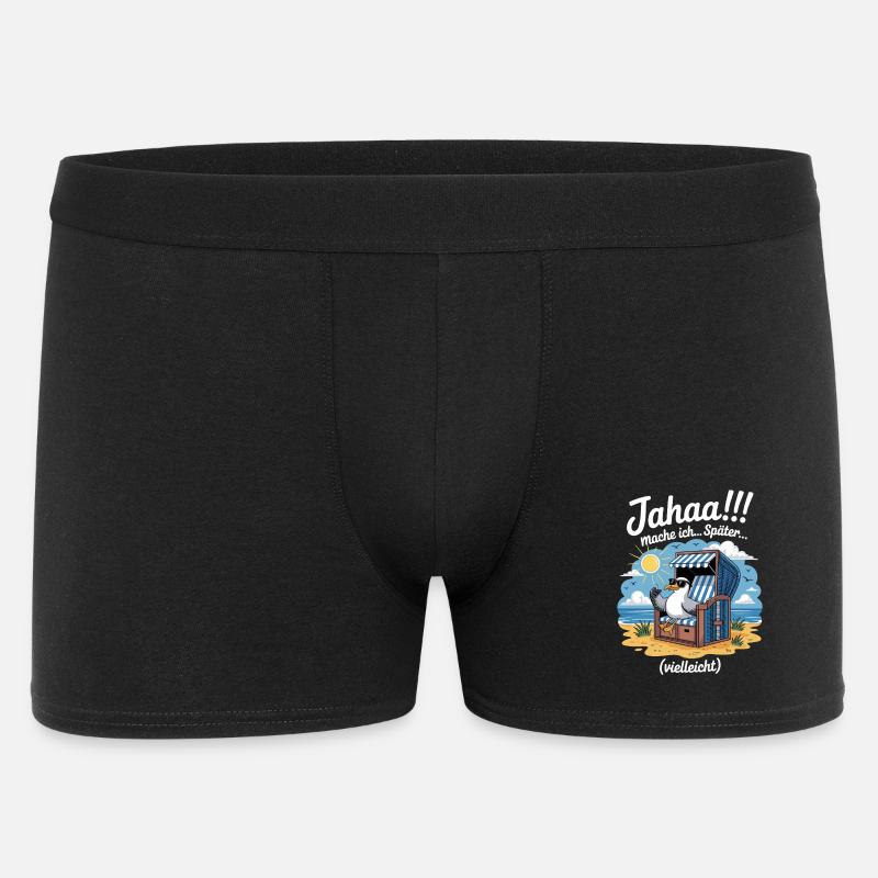  Jahaa mache ich spaeter vielleicht Moewe - Männer Boxer Shorts - Schwarz