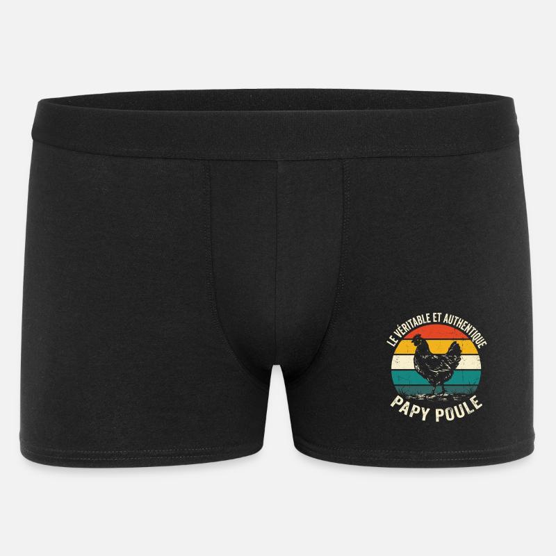 Véritable Et Authentique Papy Poule - Boxer Homme - noir
