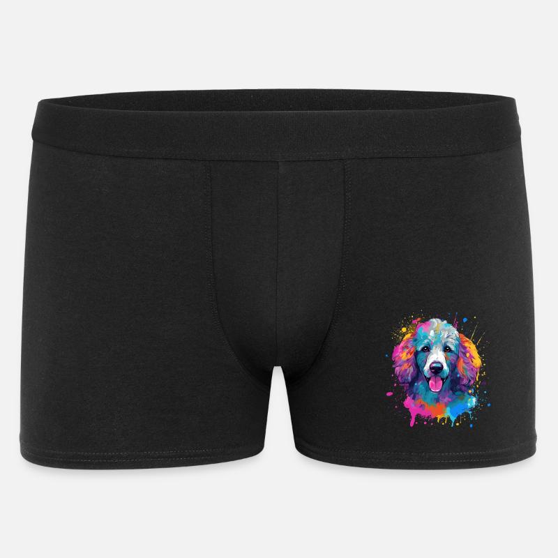 Pudel Splash Art Dog Bunt - Männer Boxer Shorts - Schwarz