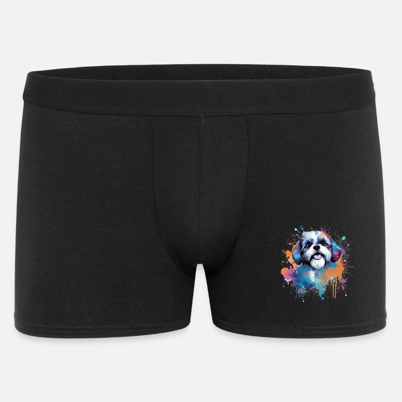 Éclaboussure de chiot Shih Tzu - Boxer Homme - noir