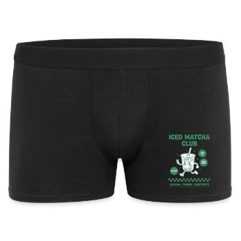 Eisgekühlter Matcha Club Matcha Power Positivität Lustig - Männer Boxer Shorts - Schwarz - Vorne
