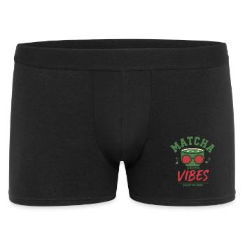 Matcha Vibes Quality Tea Drink Green Matcha Latte - Men's Boxer Shorts - black - Front