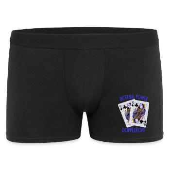 Doppelkopf: Geistige Stärke - Männer Boxer Shorts - Schwarz - Vorne