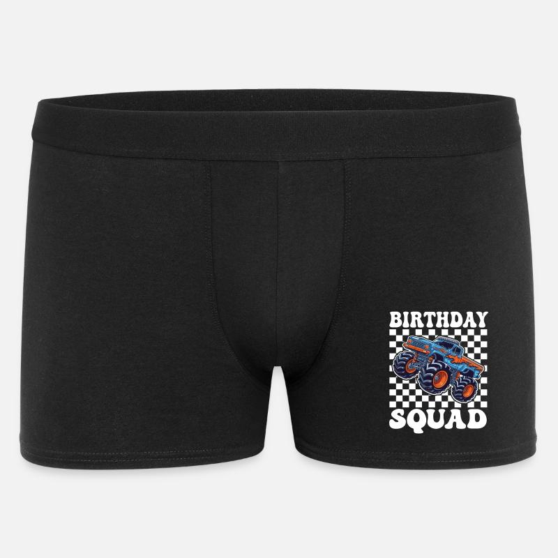 Monstertruck Birthday Squad - Männer Boxer Shorts - Schwarz