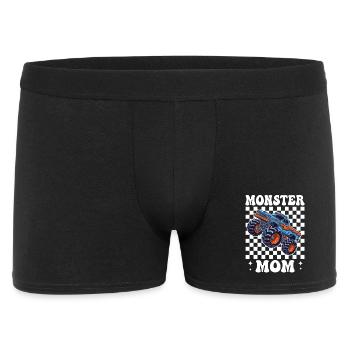 Maman Monster Truck dans le style à damier - Boxer Homme - noir - Devant