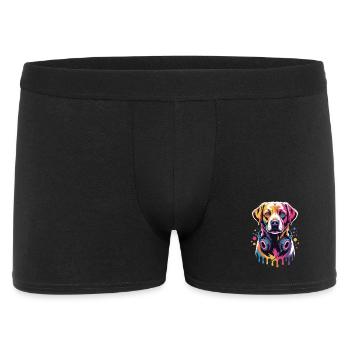 Labrador with headphones - Men's Boxer Shorts - black - Front