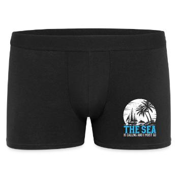 The Sea Is Calling And I Must Go Captain Sail Sail - Men's Boxer Shorts - black - Front