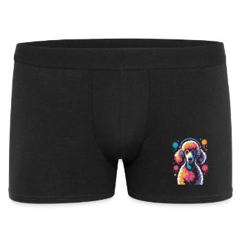 Caniche avec un casque - Boxer Homme - noir - Devant
