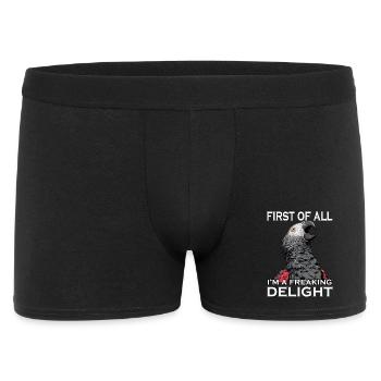Graupapagei Humor frecher Papagei Sarkasmus Vogel  - Männer Boxer Shorts - Schwarz - Vorne