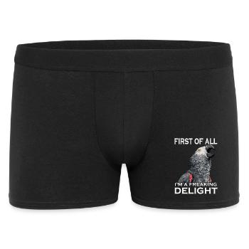 Graupapagei Vogel Humor Frecher Papagei Sarkasmus - Männer Boxer Shorts - Schwarz - Vorne
