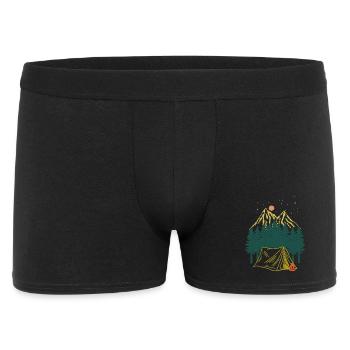 Sternennacht Bergcamping Abenteuer - Männer Boxer Shorts - Schwarz - Vorne