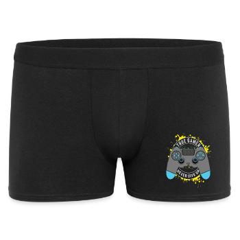 True Gamer - Never Give Up - Männer Boxer Shorts - Schwarz - Vorne