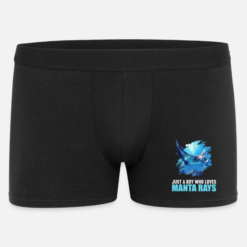 Rochen Mantarochen - Männer Boxer Shorts - Schwarz