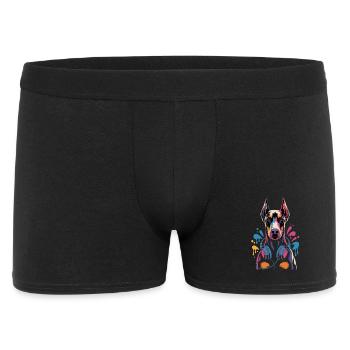 Doberman avec casque - Boxer Homme - noir - Devant