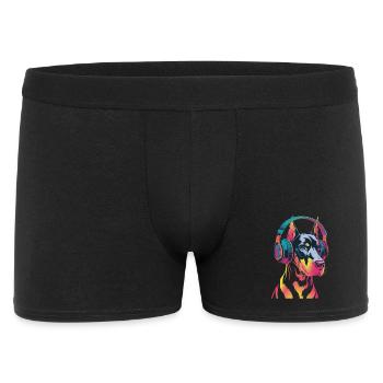 Doberman with headphones - Men's Boxer Shorts - black - Front