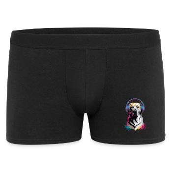 Labrador avec casque - Boxer Homme - noir - Devant