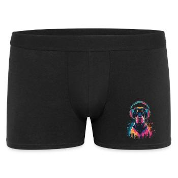 Doberman avec casque - Boxer Homme - noir - Devant