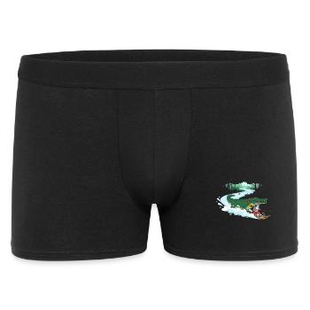 Crocodile Surfer and Cat Companion - Men's Boxer Shorts - black - Front