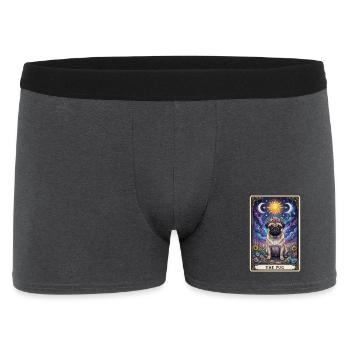 Sun Moon Pug Tarot Illustration - Men's Boxer Shorts - charcoal grey - Front