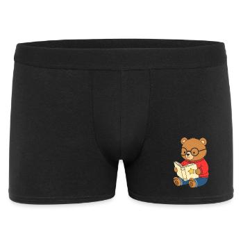 Bärchen liest Sternenbuch - Männer Boxer Shorts - Schwarz - Vorne