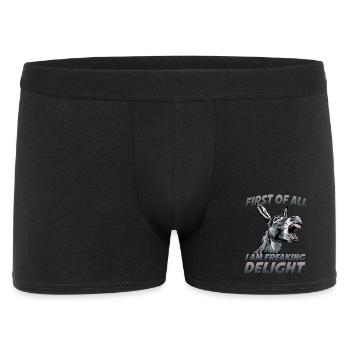 Hausesel Grauesel Eselfreund Bauernhof Design - Männer Boxer Shorts - Schwarz - Vorne