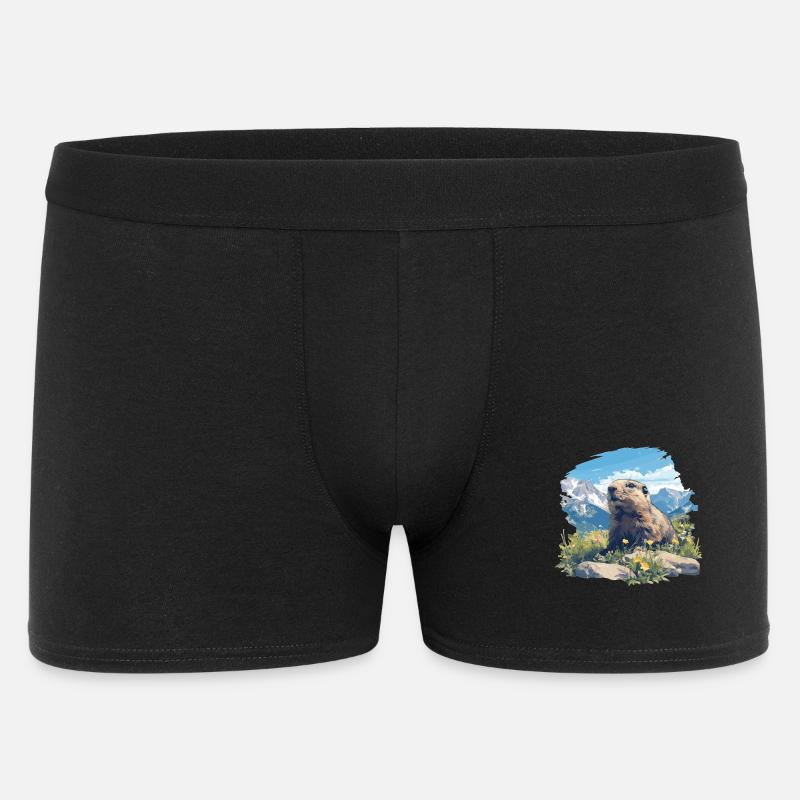Murmeltiere Murmeltier - Männer Boxer Shorts - Schwarz
