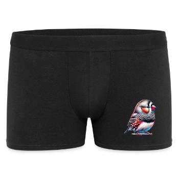 Zebra Finch Motif - Men's Boxer Shorts - black - Front