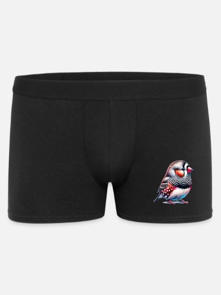 Zebra Finch Motif - Men's Boxer Shorts - black