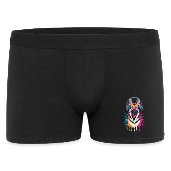 Berger allemand avec casque - Boxer Homme - noir - Devant