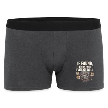 Zurück zur Beweiswand | True Crime - Männer Boxer Shorts - Anthrazit - Vorne