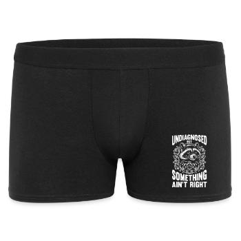 Undiagnosed But Something Ain't Right Raccoon - Männer Boxer Shorts - Schwarz - Vorne
