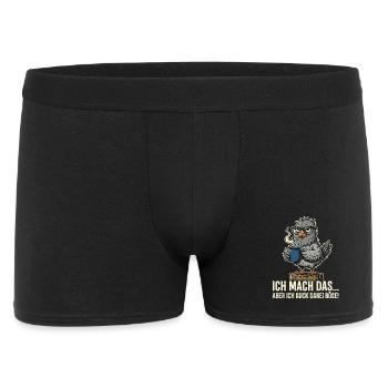 Taube mit Kaffee böse gucken - Männer Boxer Shorts - Schwarz - Vorne