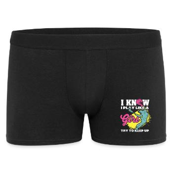 Ich weiß, ich spiele wie ein Mädchen Lacrosse-Neon - Männer Boxer Shorts - Schwarz - Vorne