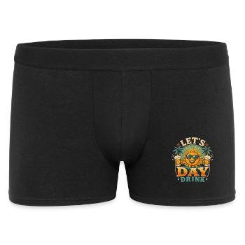 Sonne trinkt Tag – Beach Vibes - Männer Boxer Shorts - Schwarz - Vorne