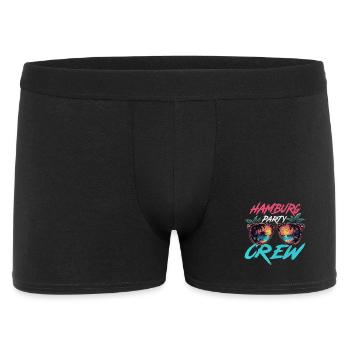 Hamburg Party Crew - Männer Boxer Shorts - Schwarz - Vorne