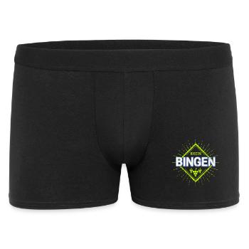 Bingen am Rhein in Deutschland mit Weintrauben - Männer Boxer Shorts - Schwarz - Vorne