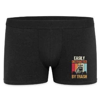Trash Panda Raccoon - Männer Boxer Shorts - Schwarz - Vorne