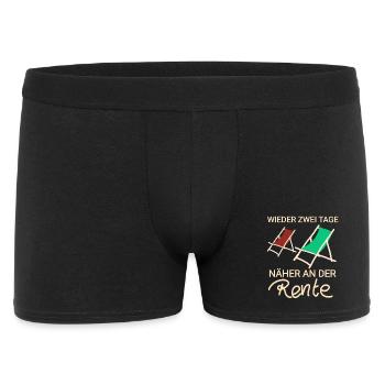 Wieder Tag näher an der Rente - Männer Boxer Shorts - Schwarz - Vorne