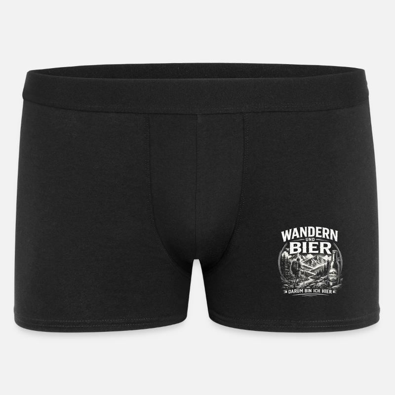 Wandern und Bier Berg Abenteuer - Männer Boxer Shorts - Schwarz