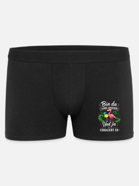 Bin da Eskaliert Flamingo Party - Männer Boxer Shorts - Schwarz