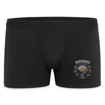 Busfahrer Gehirn Humor Shirt - Männer Boxer Shorts - Schwarz - Vorne