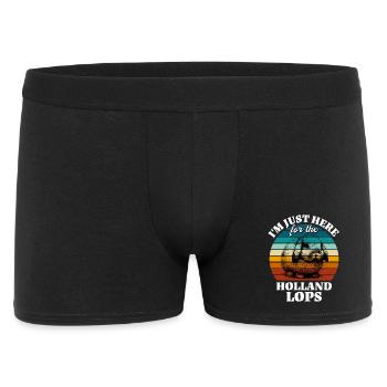 Funny Dwarf Ram Rabbit Sayings - Men's Boxer Shorts - black - Front