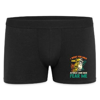 Papa raton laveur drôle revenu avec un panda déchet. - Boxer Homme - noir - Devant