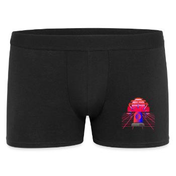 Retro Synthwave Siren Blue Light Neon - Men's Boxer Shorts - black - Front