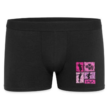 Joueur de bocce et pétanque style rétro graphique - Boxer Homme - noir - Devant