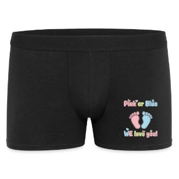 Gender Reveal Pink Or Blue We Love You Baby Shower - Men's Boxer Shorts - black - Front