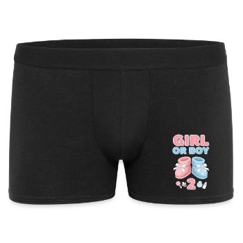 Gender Reveal Girl Or Boy 2 baby shower baby - Men's Boxer Shorts - black - Front