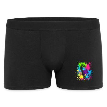 Vivid Spraydose Splash Art - Männer Boxer Shorts - Schwarz - Vorne