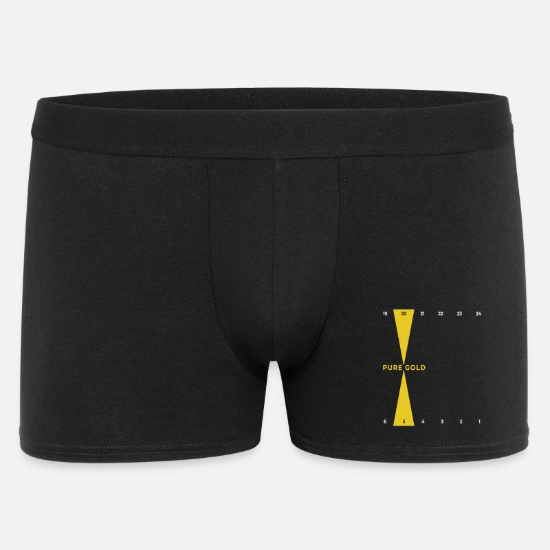 Backgammon | Reines Gold | Golden Point - Männer Boxer Shorts - Schwarz