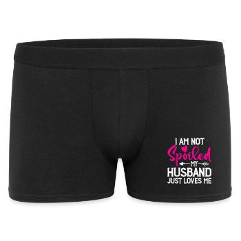 Verwöhnter Ehemann liebt mich - Männer Boxer Shorts - Schwarz - Vorne